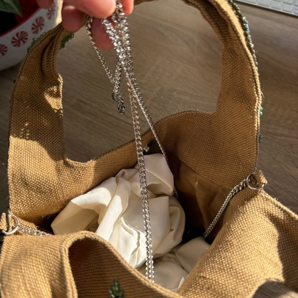 NWT Zara Beaded Mini Bucket Bag Canvas Jungle Tropical Animal 6525/310 - Picture 13 of 15